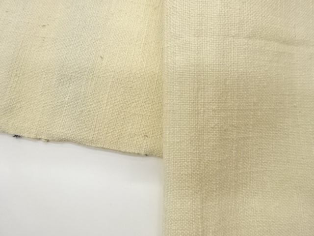  手織り紬変わり横段に蔦葉・幾何学模様織出し名古屋帯